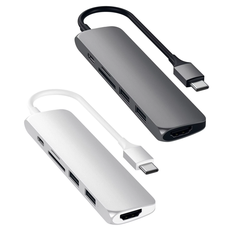 Satechi Slim Usbc Multiport Adapter V2 Space Grey Collection Factory