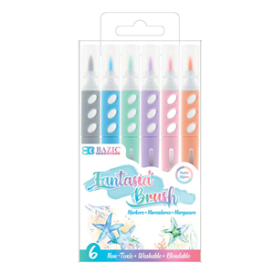 Bazic Fantasia Brush Markers 6 Pastel Colors