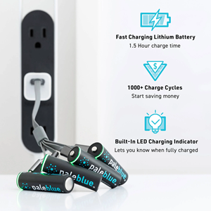 Paleblue Lithium-Ion Rechargeable AAA Batteries 4PK -  1