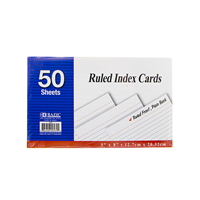Bazic Ruled White Index Card 5" X 8" 50 Ct.