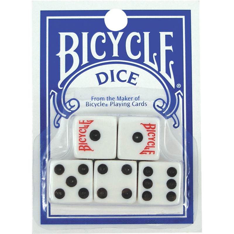 U.S. Playing Cards Bicycle Dice Set - White Standard 5Pk (SKU 1028057793)