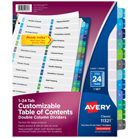 Avery Dividers 24 Tab Customizable
