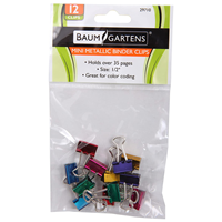 Mini Metallic Binder Clips 12PK