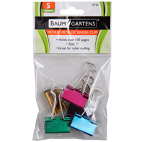 Medium Metallic Binder Clips 5PK