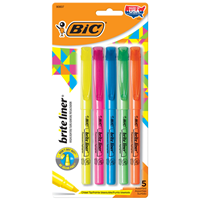 Highlighter Brite Liner Assorted 5PK