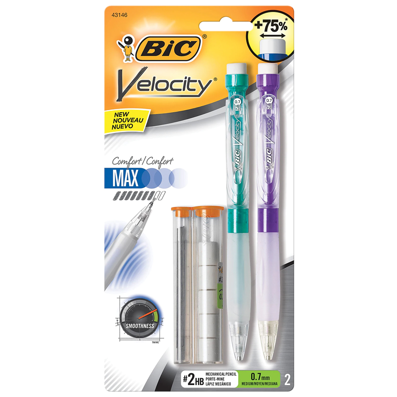 BIC Velocity Max Mechanical Pencils 0.7mm 2PK Southwestern College