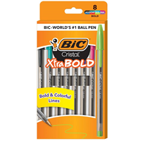 BIC Cristal Xtra BOLD Assorted Ballpoint Pens 8PK