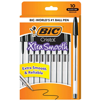 BIC Cristal Xtra Smooth Black Ballpoint Pens 10PK