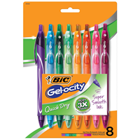 BIC Gelocity Retractable Pens 0.7mm 8PK