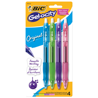 BIC Gelocity Retractable Assorted Pens 4PK