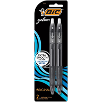 BIC Gelocity Retractable Black Pens 2PK