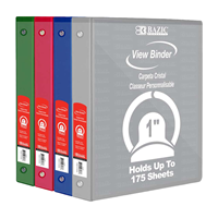 Bazic 1" 3-Ring View Binder