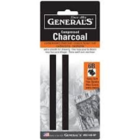 Charcoal Compressed Square Black #6B Soft 2 Pack