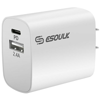 Esoulk 18W Wall Charger USB-C + USB