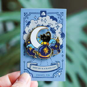 Thousand Skies - Enamel Pin Deep Sky and A Black Cat