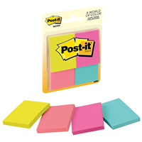 3M Post-it Notes 1.5" x 2" Assorted Colors 4PK