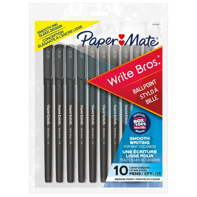 Paper Mate Write Bros. Ballpoint Pens Black 10PK