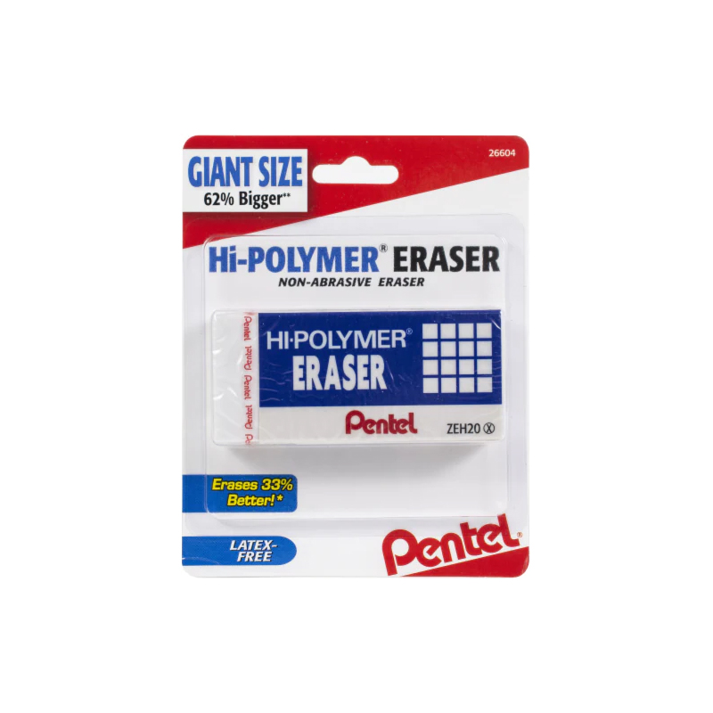 Pentel Erasers, Hi-Polymer - 3 erasers