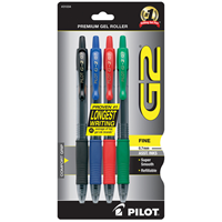 Pilot G2 Fine 0.7mm Assorted Pens 4PK