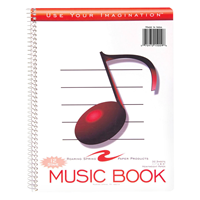 Music Notebook White 8.5x11in 32Sht 12 Stave