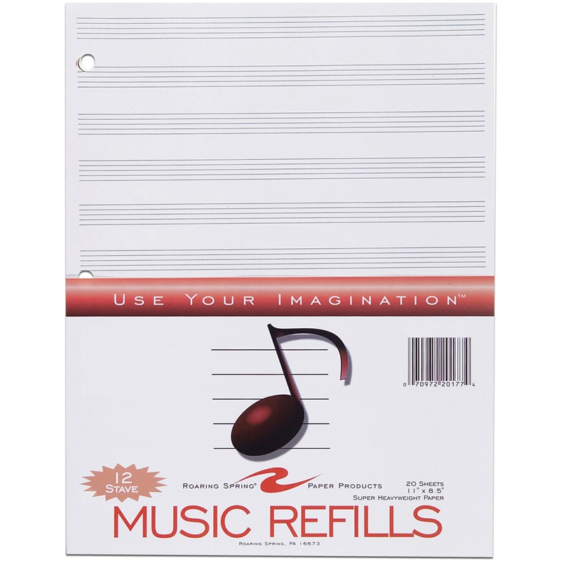 Music Filler Paper White 8.5x11in 20Sht (SKU 1023427334)