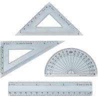 Inch & Metric, 180 Protractor 45/60 Triangles