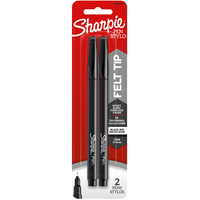 Sharpie Black Felt Tip Stylo Pens 2PK