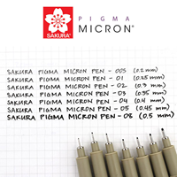 Sakura Pigma Micron Set of 6