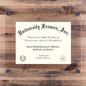SWC Diploma Frame Clear over Clear